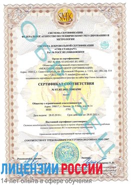 Образец сертификата соответствия Тверь Сертификат OHSAS 18001
